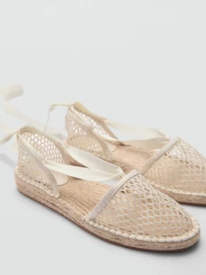 MANGO - Ażurowe espadryle kremowy / écru - - Kobieta