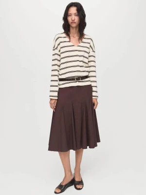 MANGO - Bawełniana bluza w paski kremowy / écru - - Kobieta