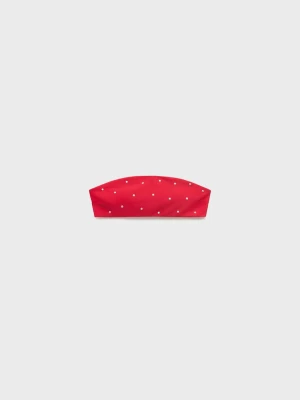 MANGO - Góra od bikini bandeau z metalowymi aplikacjami czerwony - - Kobieta