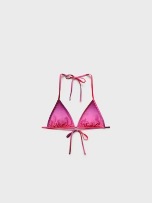MANGO - Góra od bikini z cieniowaniem i błyszczącym wykończeniem fuksja - - Kobieta