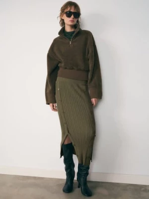 MANGO - BLUZA khaki - - Kobieta