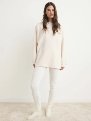 MANGO - Bluza piżamowa z barankiem kość słoniowa - - Kobieta