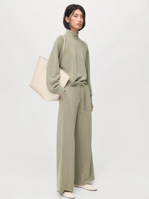 MANGO - Bluza ze stójką khaki - - Kobieta