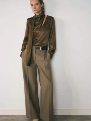 MANGO - BLUZKA khaki - - Kobieta