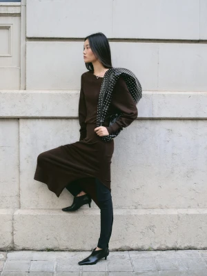 Botki skórzane na obcasie kitten czarny - Kobieta - - MANGO