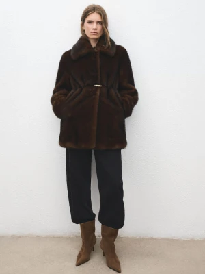 Botki zamszowe z noskiem w szpic średni brązowy - Kobieta - - MANGO