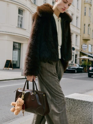 MANGO - Brelok z misiem średni brązowy - Rozmiar uniwersalny - Kobieta