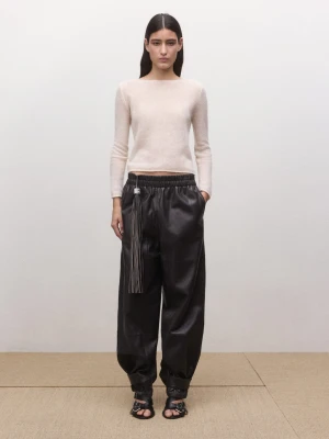 MANGO - Brelok ze skóry z frędzlami czarny - Rozmiar uniwersalny - Kobieta