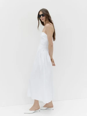 MANGO - Buty na obcasie kaczuszka z kokardką biały - - Kobieta