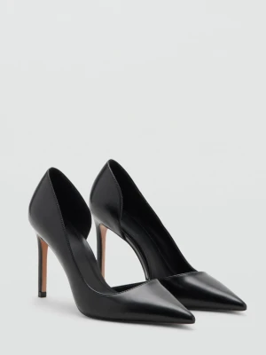 Buty na obcasie z asymetryczną cholewką czarny - Kobieta - - MANGO
