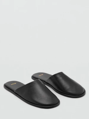 MANGO - Buty skórzane bez pięty czarny - - Kobieta