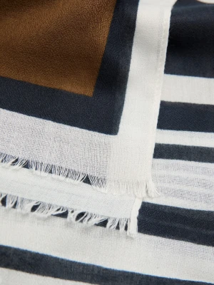 MANGO - Chusta w groszki brązowy - Rozmiar uniwersalny - Kobieta