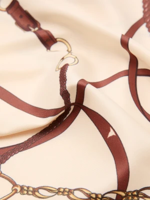 MANGO - Chustka w łańcuchy beżowy - Rozmiar uniwersalny - Kobieta