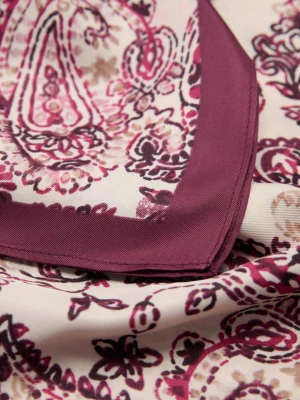 MANGO - Chustka ze wzorem paisley burgund - Rozmiar uniwersalny - Kobieta