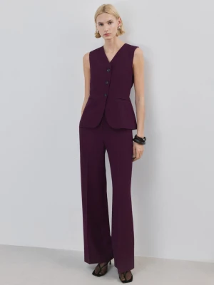 Długi kombinezon w stylu garnituru śliwkowy - Kobieta - - MANGO