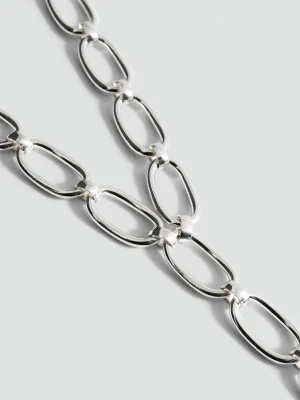 MANGO - Naszyjnik o designie lariat srebrny - Rozmiar uniwersalny - Kobieta