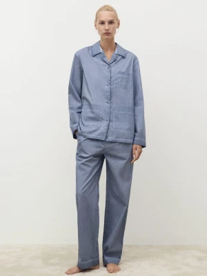 MANGO - Długie spodnie z bawełny garment dyed atramentowy  - - Kobieta