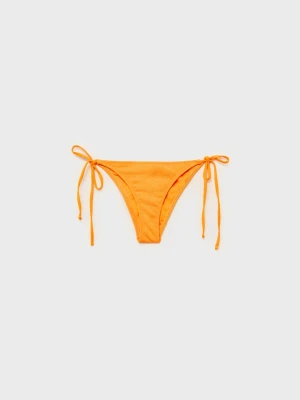 MANGO - Dół od bikini z haftowanymi kwiatami pastelowy żółty - - Kobieta