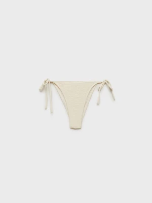 MANGO - Dół od bikini z wiązaniami kremowy / écru - - Kobieta