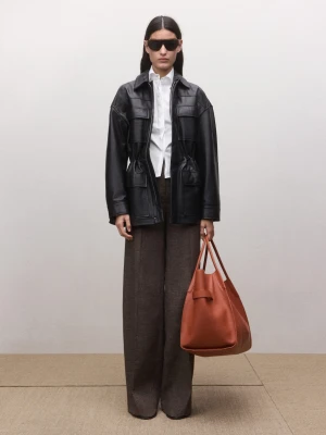 MANGO - Dopasowana koszula z ukrytym zapięciem biały - - Kobieta