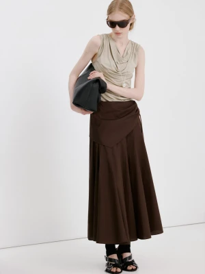 Drapowana koszulka o taliowanym kroju jasny / pastelowy szary - Kobieta - - MANGO