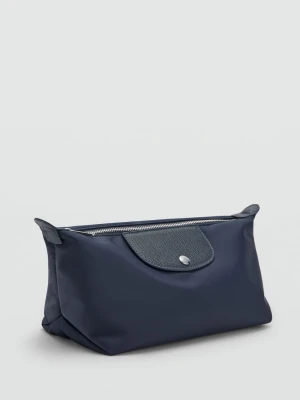MANGO - Duża kosmetyczka z łączonego nylonu granatowy - Rozmiar uniwersalny - Kobieta