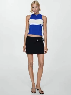 MANGO - Dzianinowy top z suwakiem electric blue - - Kobieta