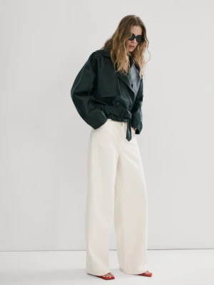 MANGO - Dżinsy balloon z wysokim stanem biały - - Kobieta