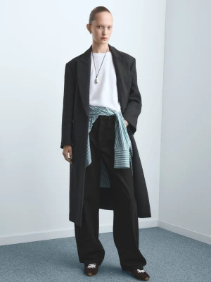 MANGO - Dżinsy balloon ze średnim stanem black denim - - Kobieta