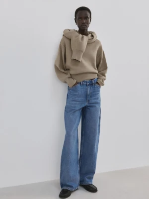 MANGO - Dżinsy balloon ze średnim stanem średni niebieski - - Kobieta