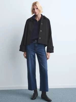 Dżinsy Catherin culotte z wysokim stanem ciemnoniebieski - Kobieta - - MANGO