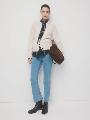 Dżinsy ciążowe flare crop średni niebieski - Kobieta - - MANGO