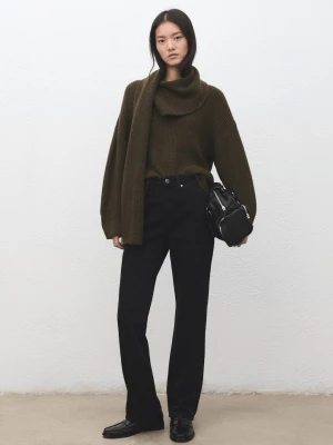 Dżinsy Matilda o prostym kroju ze średnim stanem black denim - Kobieta - - MANGO