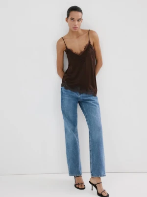 MANGO - Dżinsy Matilda o prostym kroju ze średnim stanem średni niebieski - - Kobieta