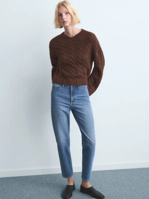 Dżinsy Mom2000 mom z wysokim stanem średni niebieski - Kobieta - - MANGO