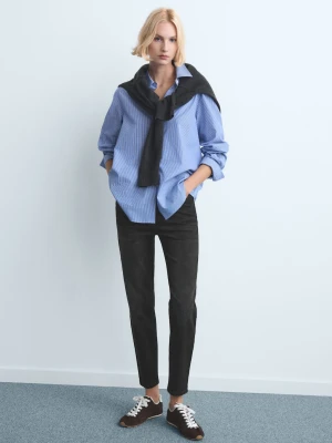 Dżinsy Newmom comfort z wysokim stanem black denim - Kobieta - - MANGO