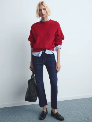 Dżinsy Sienna flare crop ciemnoniebieski - Kobieta - - MANGO