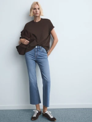 Dżinsy Sienna flare crop średni niebieski - Kobieta - - MANGO