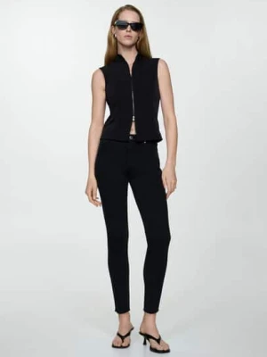 MANGO - Dżinsy skinny crop black denim - - Kobieta