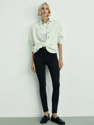 MANGO - Dżinsy skinny z wysokim stanem black denim - - Kobieta