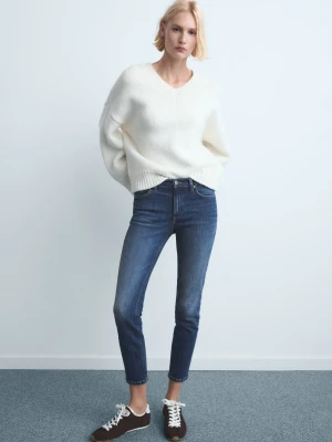 MANGO - Dżinsy skinny ze średnim stanem ciemnoniebieski - - Kobieta