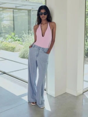 MANGO - Dżinsy wide leg jasnoniebieski - - Kobieta