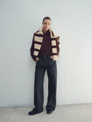 MANGO - Dżinsy ze średnim stanem i prostymi nogawkami antracytowy - - Kobieta