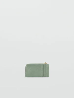 MANGO - Etui na karty ze sztucznej skóry licowej z zamkiem beżowy - Rozmiar uniwersalny - Kobieta