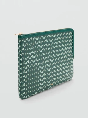 MANGO - Etui na laptopa z nadrukiem logo zielony - Rozmiar uniwersalny - Kobieta