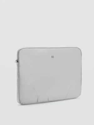 MANGO - Etui na laptopa z nylonu srebrny - Rozmiar uniwersalny - Kobieta