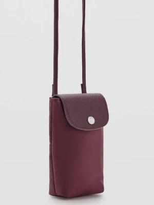 Zdjęcie produktu MANGO - Etui na telefon z łączonego nylonu burgund - Rozmiar uniwersalny - Kobieta