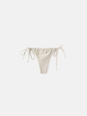 MANGO - Figi bikini brazylijskie wiązane jasny / pastelowy szary - - Kobieta