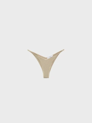 MANGO - Figi bikini z lureksową nitką złoty - - Kobieta