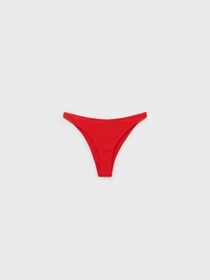 MANGO - Figi bikini z prążkowanej tkaniny czerwony - - Kobieta
